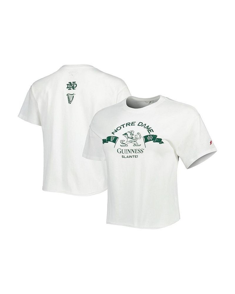 Women's White Notre Dame Fighting Irish Guinness Clothesline Cropped T-shirt White $22.50 Tops