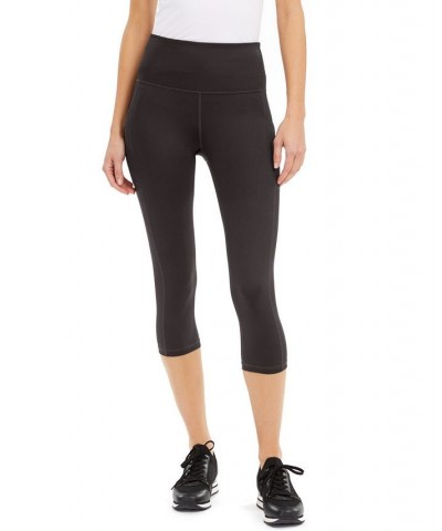 Women's Compression High-Rise Side-Pocket Cropped Leggings Regular & Petite Deep Charcoal $14.17 Pants