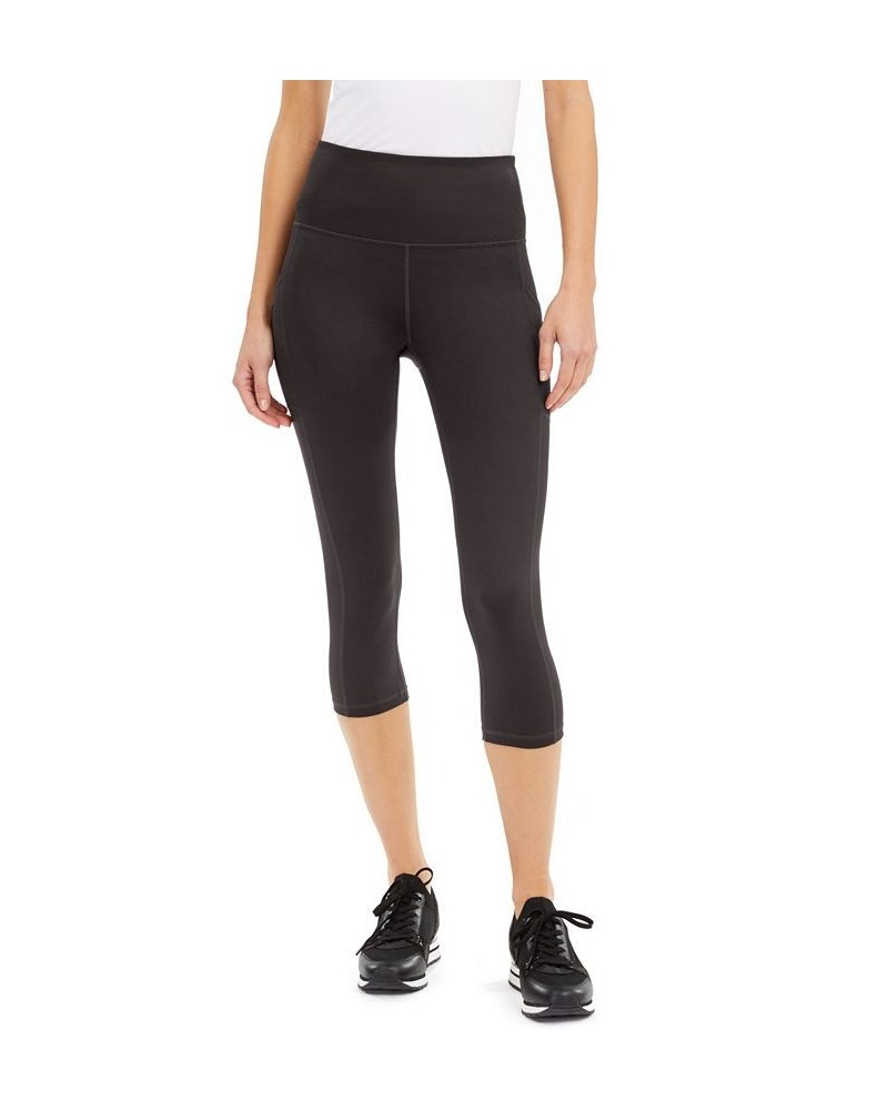 Women's Compression High-Rise Side-Pocket Cropped Leggings Regular & Petite Deep Charcoal $14.17 Pants