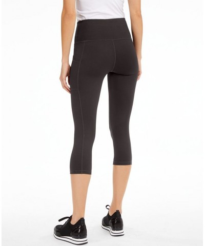 Women's Compression High-Rise Side-Pocket Cropped Leggings Regular & Petite Deep Charcoal $14.17 Pants