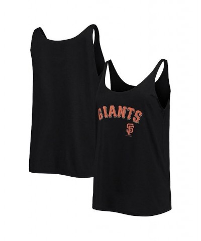 Women's Black San Francisco Giants Slouchy Tank Top Black $22.79 Tops