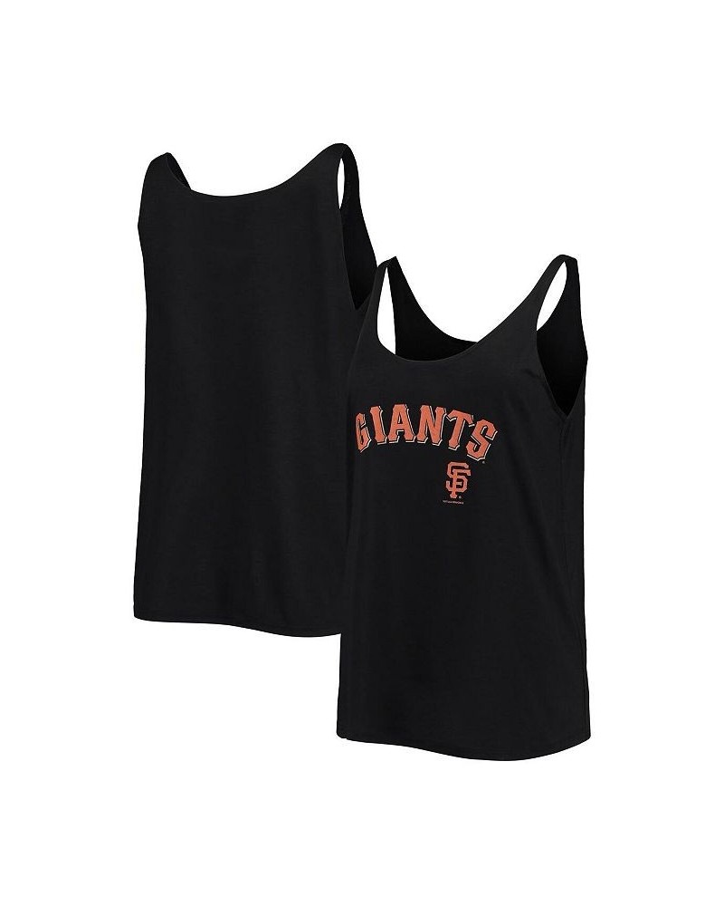 Women's Black San Francisco Giants Slouchy Tank Top Black $22.79 Tops