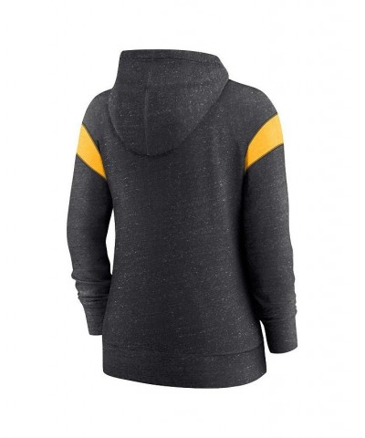 Women's Heathered Black and Gold Pittsburgh Steelers Plus Size Monaco Full-Zip Hoodie Black $47.69 Sweatshirts