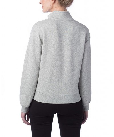 Women's Eco Cozy Fleece Mock Neck Sweatshirt Gray $27.88 Sweatshirts