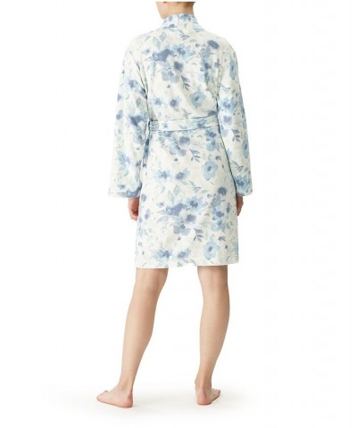 Women's Floral Velvetloft Kimono Robe Blue $29.52 Sleepwear