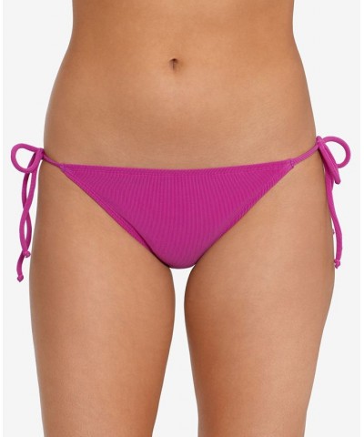 Women's Ribbed Tie Hipster Bottoms Purple $16.49 Swimsuits