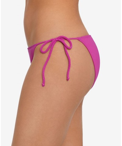 Women's Ribbed Tie Hipster Bottoms Purple $16.49 Swimsuits