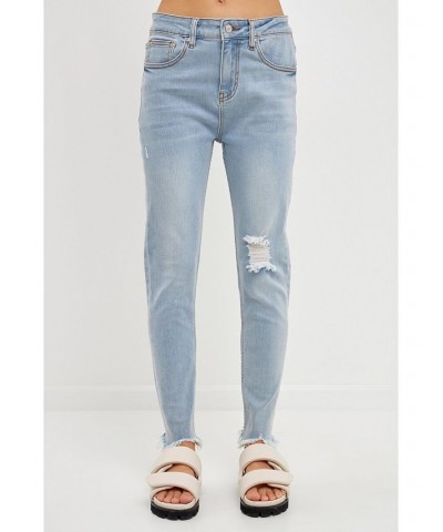 Women's Destroyed Skinny Jeans Blue $41.40 Jeans