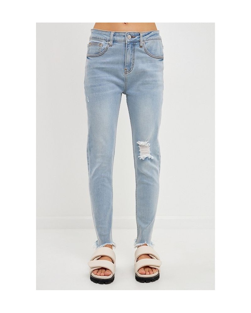 Women's Destroyed Skinny Jeans Blue $41.40 Jeans