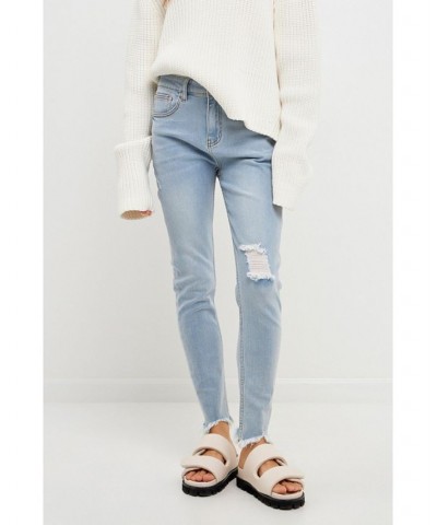 Women's Destroyed Skinny Jeans Blue $41.40 Jeans