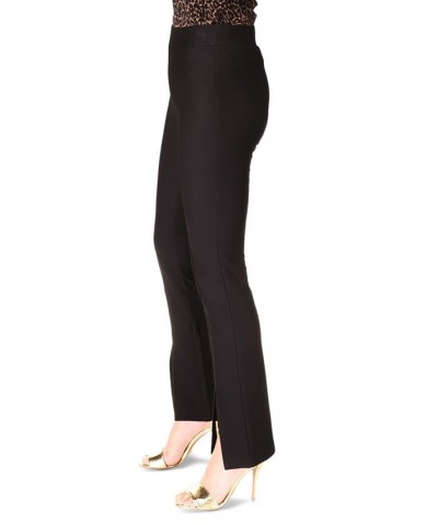 Women's Faux-Wrap Top & Slit Pants Black $45.05 Outfits