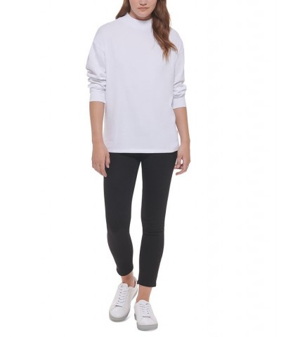 Women's The Park Avenue Cotton Mock-Neck Top White $21.84 Tops