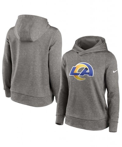 Women's Heathered Charcoal Los Angeles Rams Performance Pullover Hoodie Gray $45.00 Tops