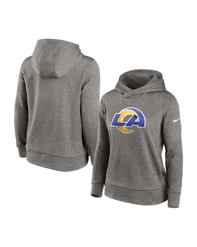 Women's Heathered Charcoal Los Angeles Rams Performance Pullover Hoodie Gray $45.00 Tops