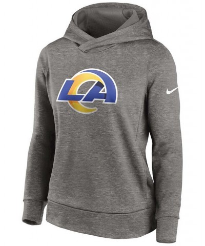 Women's Heathered Charcoal Los Angeles Rams Performance Pullover Hoodie Gray $45.00 Tops