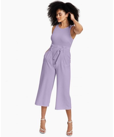 Petite Tie-Front Jumpsuit Purple $23.06 Pants