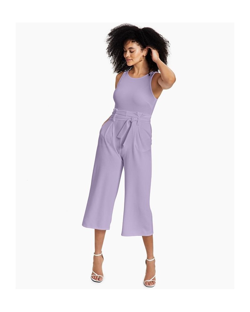 Petite Tie-Front Jumpsuit Purple $23.06 Pants