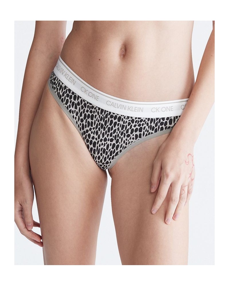 CK One Cotton Thong Underwear QF5733 Mini Giraffe Print - Grey Heather Wb $10.12 Panty