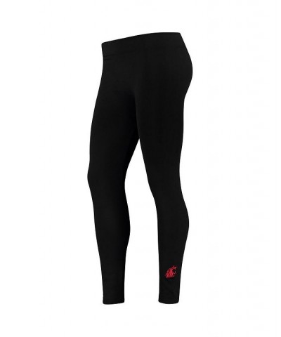 Women's Black Washington State Cougars Fleece Leggings Black $20.99 Pants