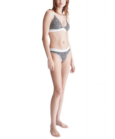 CK One Cotton Thong Underwear QF5733 Mini Giraffe Print - Grey Heather Wb $10.12 Panty