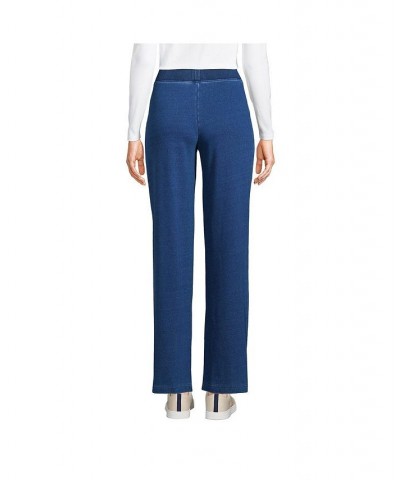 Women's Petite High Rise Serious Sweats Wide Leg Sweatpants Blue $39.72 Pants