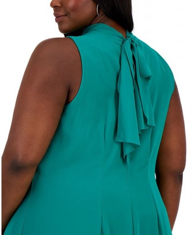 Plus Size Mock-Neck Sleeveless Trapeze Dress Emerald $49.50 Dresses