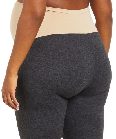 Plus Size Essential Stretch Maternity Cropped Leggings Gray $23.60 Pants