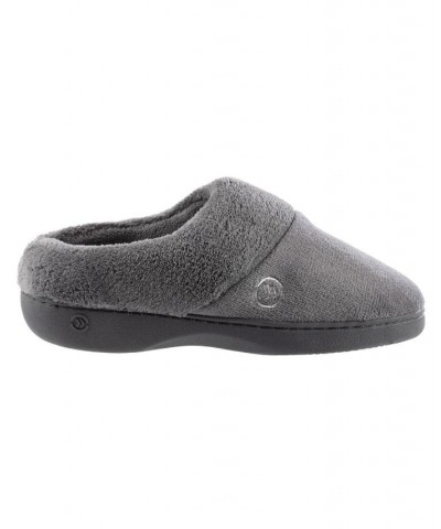 Women's Micro Terry Sport Hoodback Slippers Gray $10.34 Shoes