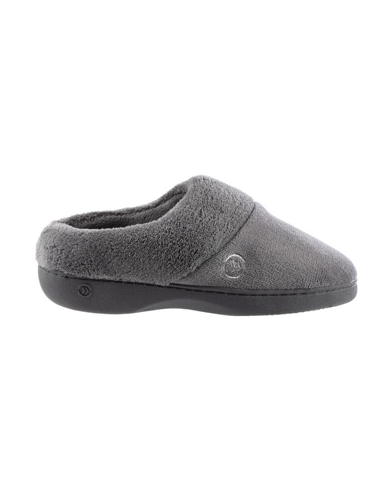 Women's Micro Terry Sport Hoodback Slippers Gray $10.34 Shoes