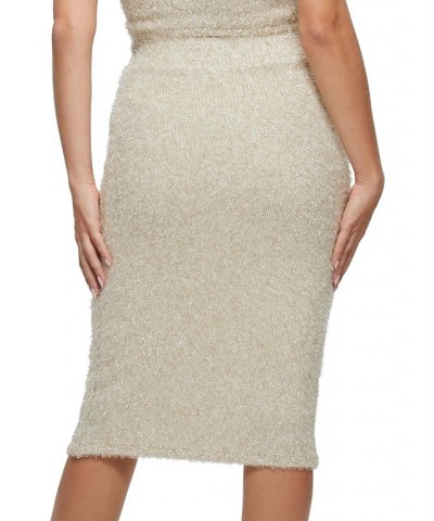 Tinsley Fuzzy Sweater High-Waisted Pencil Skirt Cream White Multi $28.21 Skirts