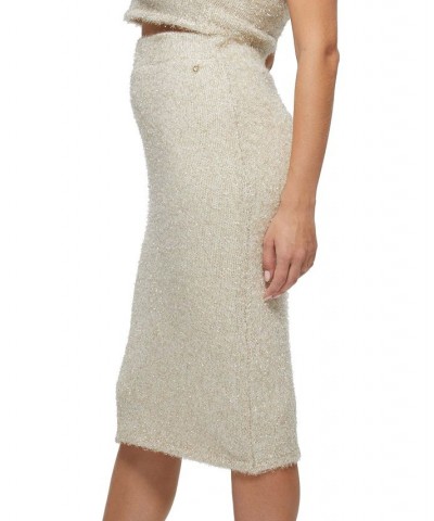 Tinsley Fuzzy Sweater High-Waisted Pencil Skirt Cream White Multi $28.21 Skirts