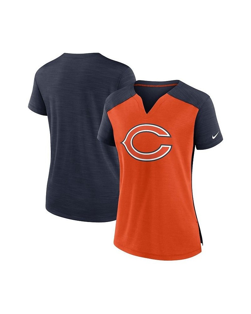 Women's Orange Navy Chicago Bears Impact Exceed Performance Notch Neck T-shirt Orange, Navy $26.09 Tops