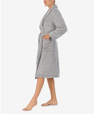 Women's Shawl Collar Long Robe Gray $39.56 Sleepwear