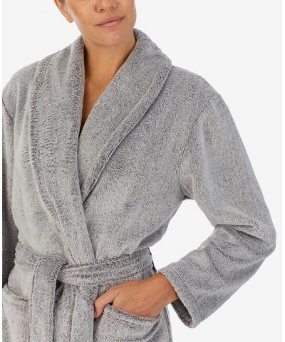 Women's Shawl Collar Long Robe Gray $39.56 Sleepwear