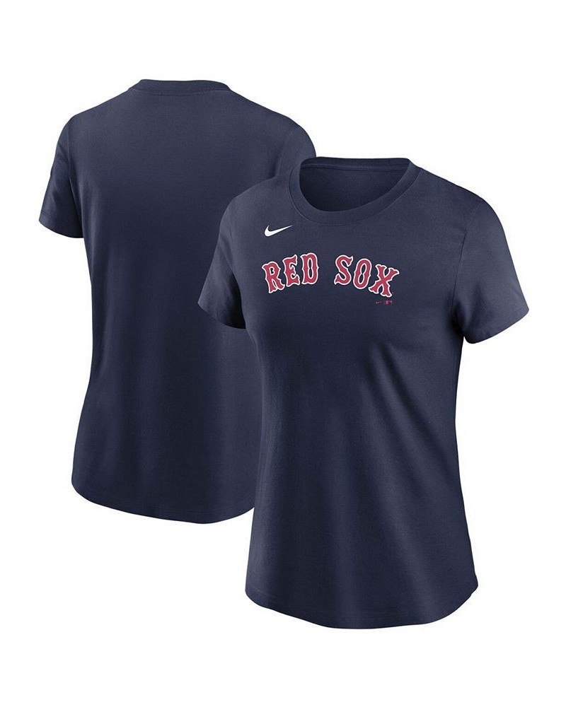 Women's Navy Boston Red Sox Wordmark T-shirt Navy $22.50 Tops