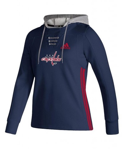 Women's Navy Washington Capitals Skate Lace AEROREADY Pullover Hoodie Navy $40.85 Sweatshirts