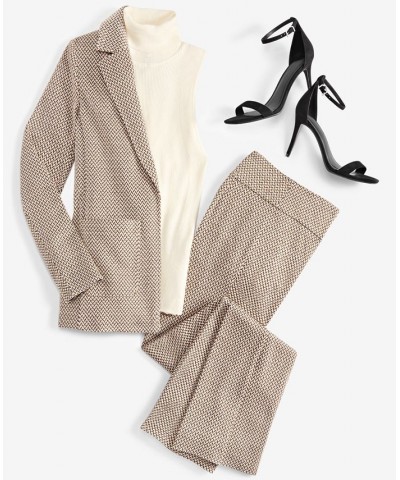 Women's Chevron Open-Front Blazer Latte Multi $48.57 Jackets