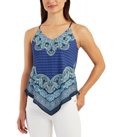 Juniors' V-Hem Bandana-Print Sleeveless Top Pat J $12.10 Tops