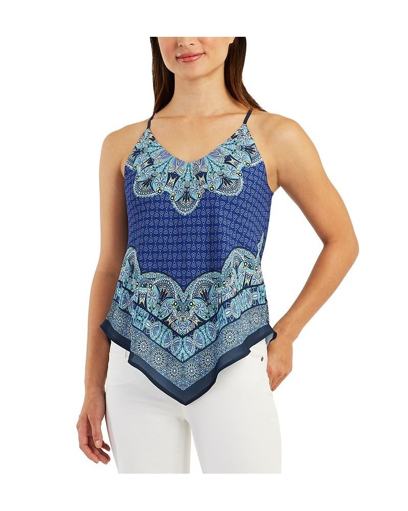 Juniors' V-Hem Bandana-Print Sleeveless Top Pat J $12.10 Tops