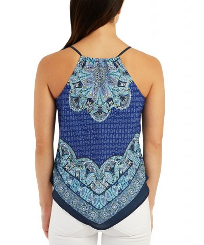 Juniors' V-Hem Bandana-Print Sleeveless Top Pat J $12.10 Tops