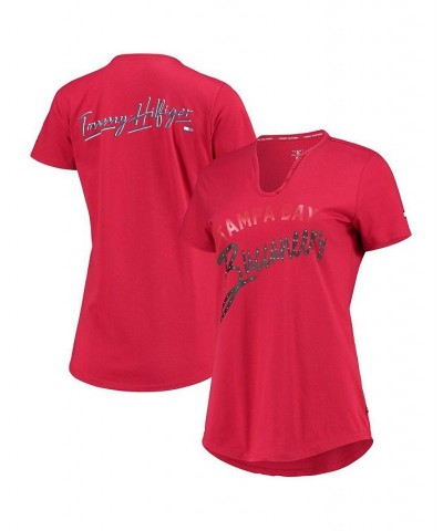 Women's Red Tampa Bay Buccaneers Riley V-Neck T-shirt Red $19.11 Tops