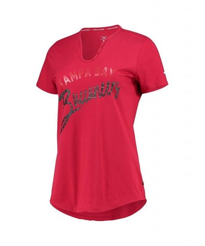 Women's Red Tampa Bay Buccaneers Riley V-Neck T-shirt Red $19.11 Tops