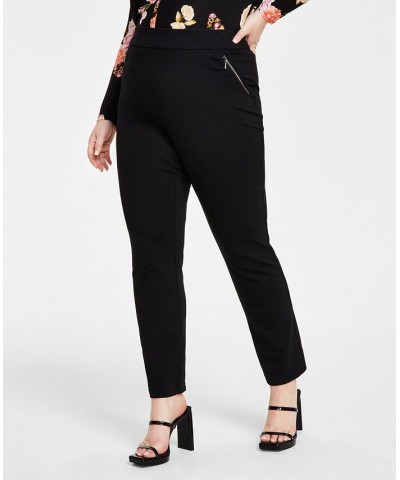 Plus Size High Rise Pull-On Straight-Leg Pants Deep Black $29.85 Pants