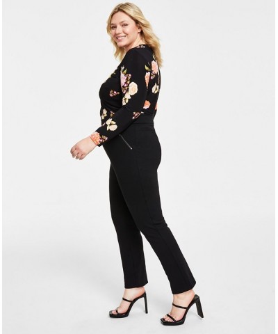 Plus Size High Rise Pull-On Straight-Leg Pants Deep Black $29.85 Pants