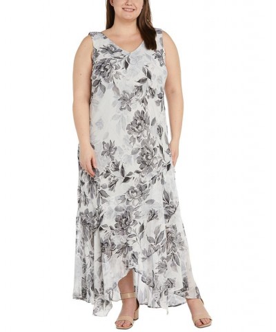 Plus Size 2-Pc. Floral-Print Dress & Jacket Black Silver $70.03 Dresses