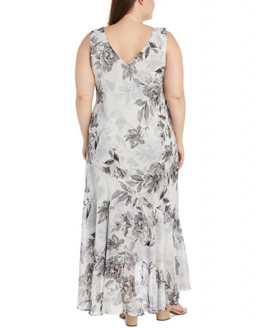 Plus Size 2-Pc. Floral-Print Dress & Jacket Black Silver $70.03 Dresses