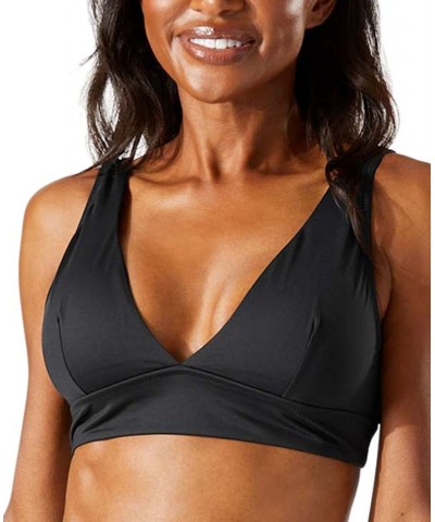 Women's V-Neck Bikini Top Black $32.78 Swimsuits