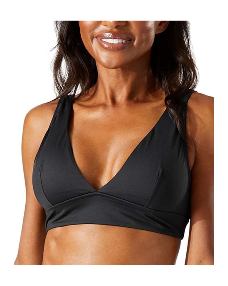 Women's V-Neck Bikini Top Black $32.78 Swimsuits