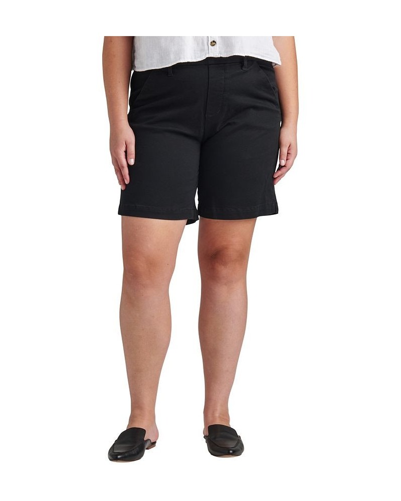 Plus Size Maddie Mid Rise Shorts Black $19.50 Shorts