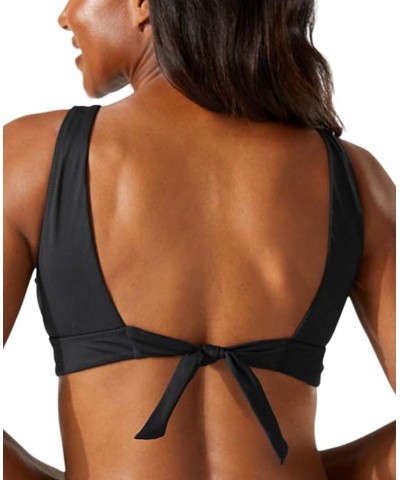 Women's V-Neck Bikini Top Black $32.78 Swimsuits